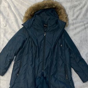 Double Zipper Coat with Removable Faux Fur Hood
